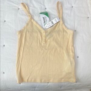 Yellow Ribbed Women's Top